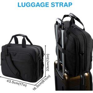 17.3 Inch Laptop Bag, BAGSMART Expandable Briefcase (Black-17.3 inch)